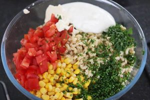 macaroni salade stap 3 - ingredienten mengen