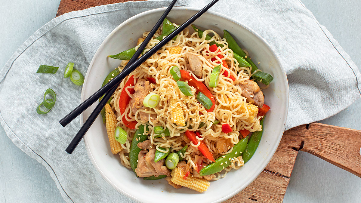 Noedels met kip