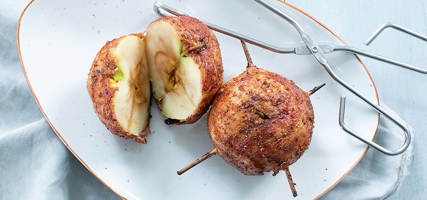Appels in spek van de BBQ