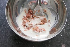 komkommer met tonijn hapje