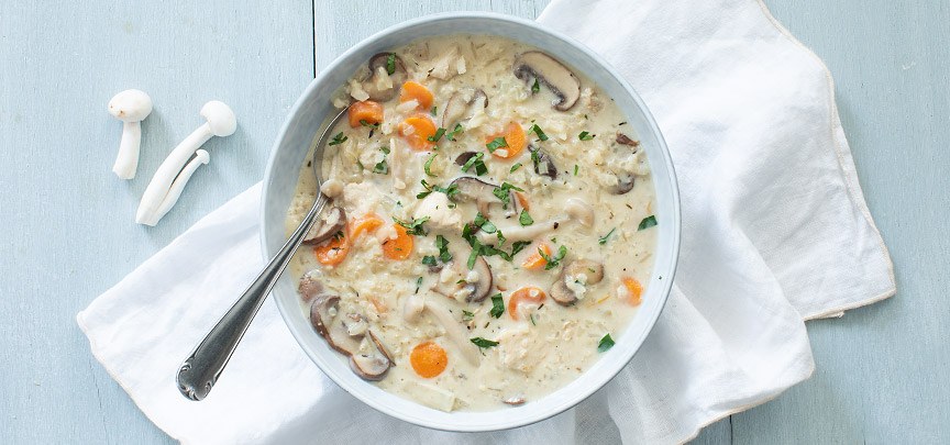 Romige maaltijdsoep met rijst