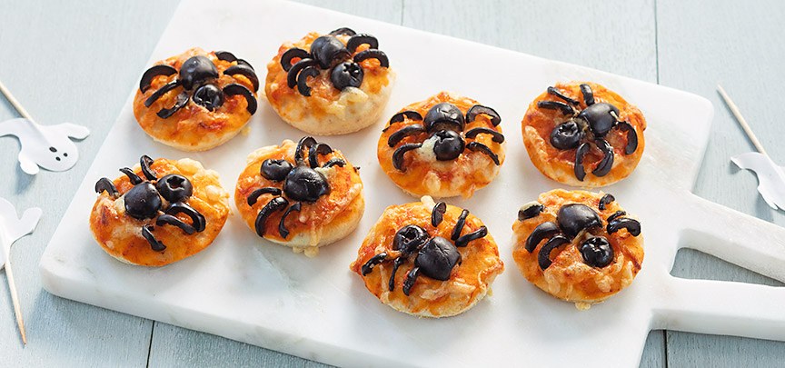Halloween mini pizza’s met spin