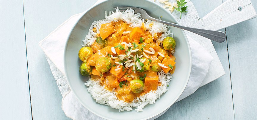 Curry met spruitjes
