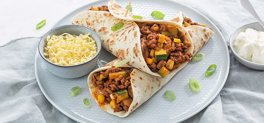 Wraps met gehakt