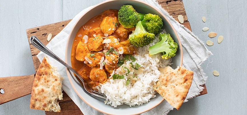 Zelfgemaakte kip korma