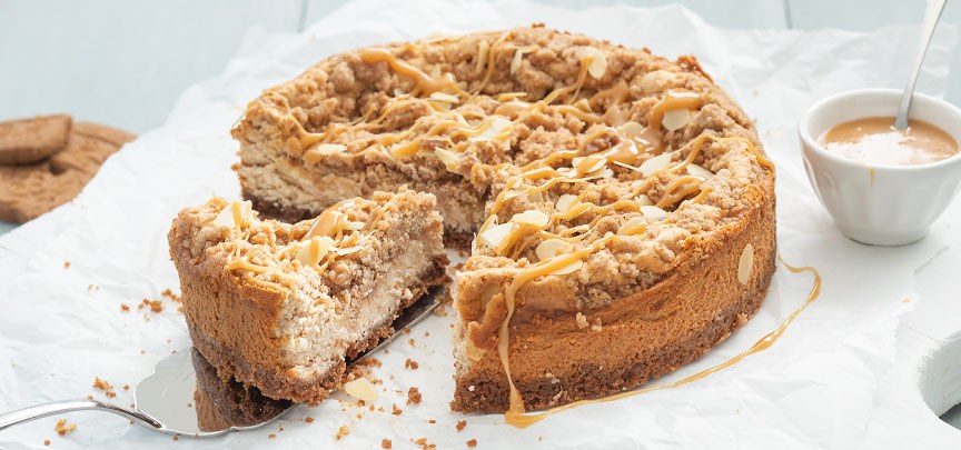 Cheesecake met speculaas crumble