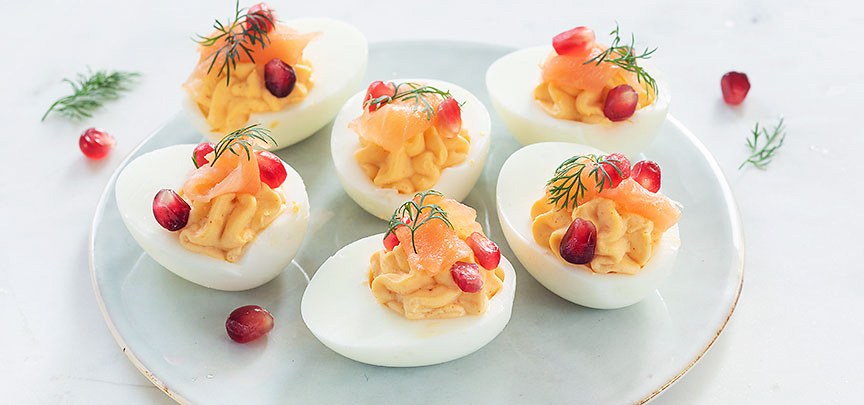 Gevulde eieren met zalm