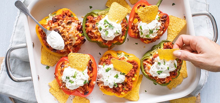 Recept Mexicaans gevulde paprika’s met rijst