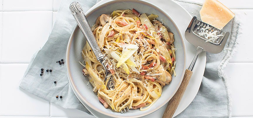 Spaghetti met witlof