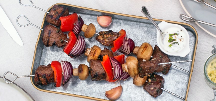 Gemarineerde biefstukspies