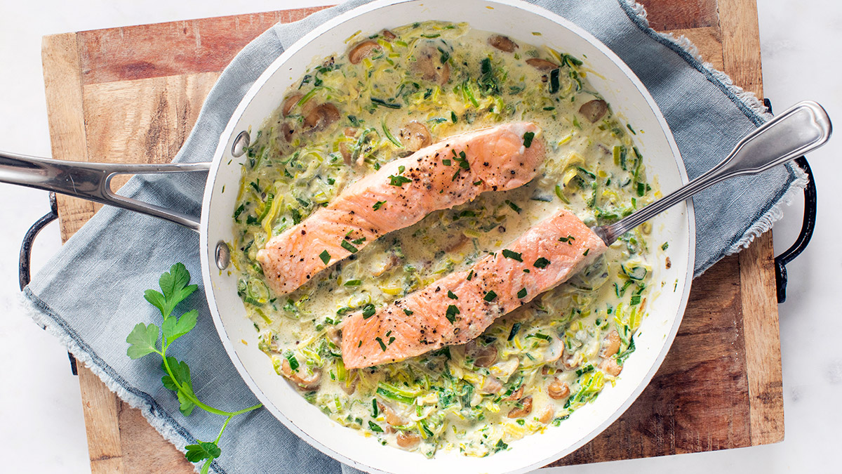 Preipannetje met zalm