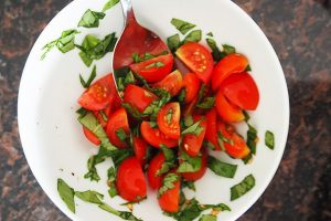 Pasta bowl met gegrilde nectarine