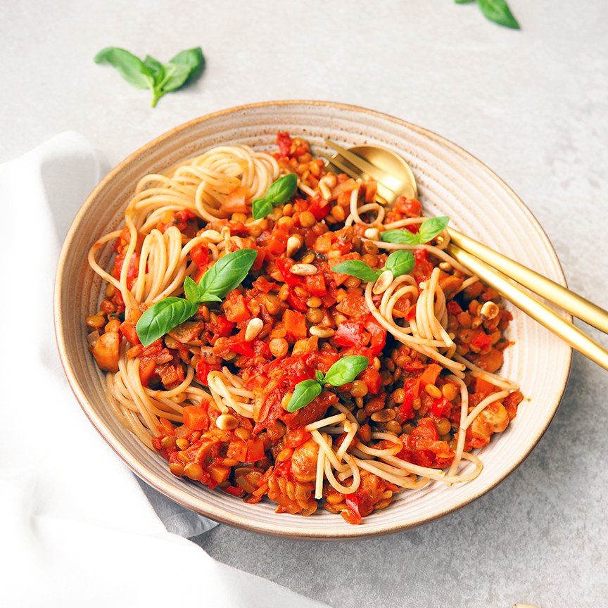 Vegan spaghetti bolognese