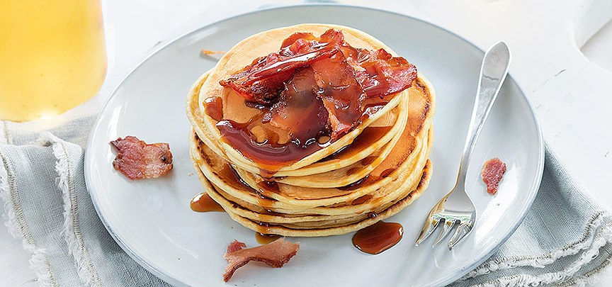 Bier pannenkoeken met bacon