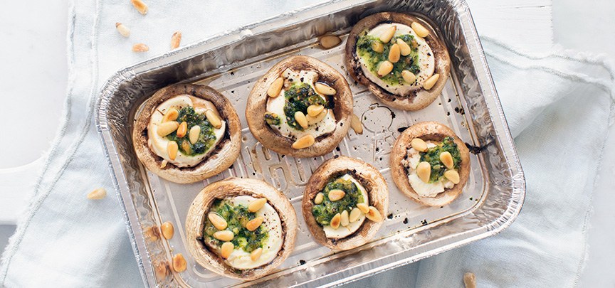 Gevulde champignons met geitenkaas