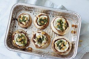 Gevulde champignons met geitenkaas