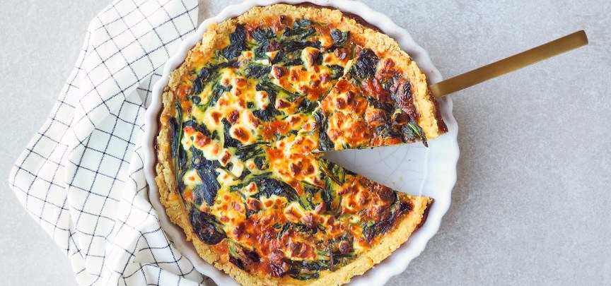 Glutenvrije quiche met spinazie