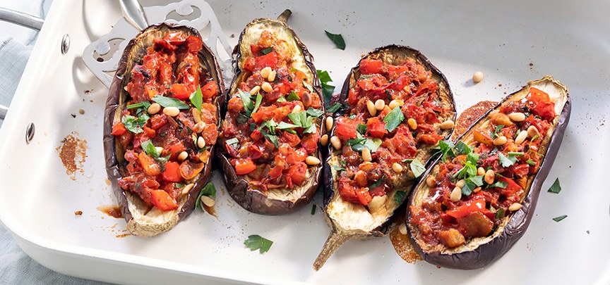 Imam bayildi (aubergine met tomaat)