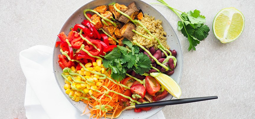 Mexicaanse bowl met zoete aardappel