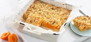 Abrikozen crumble gebak