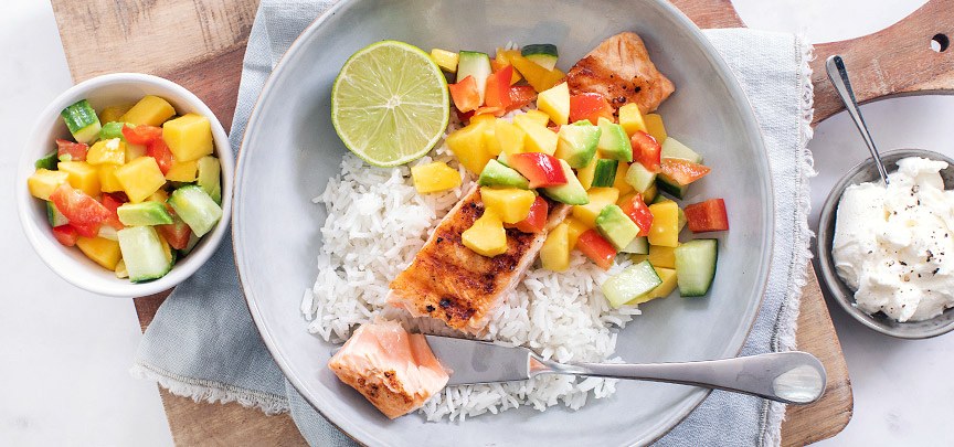 Gegrilde zalm met salsa