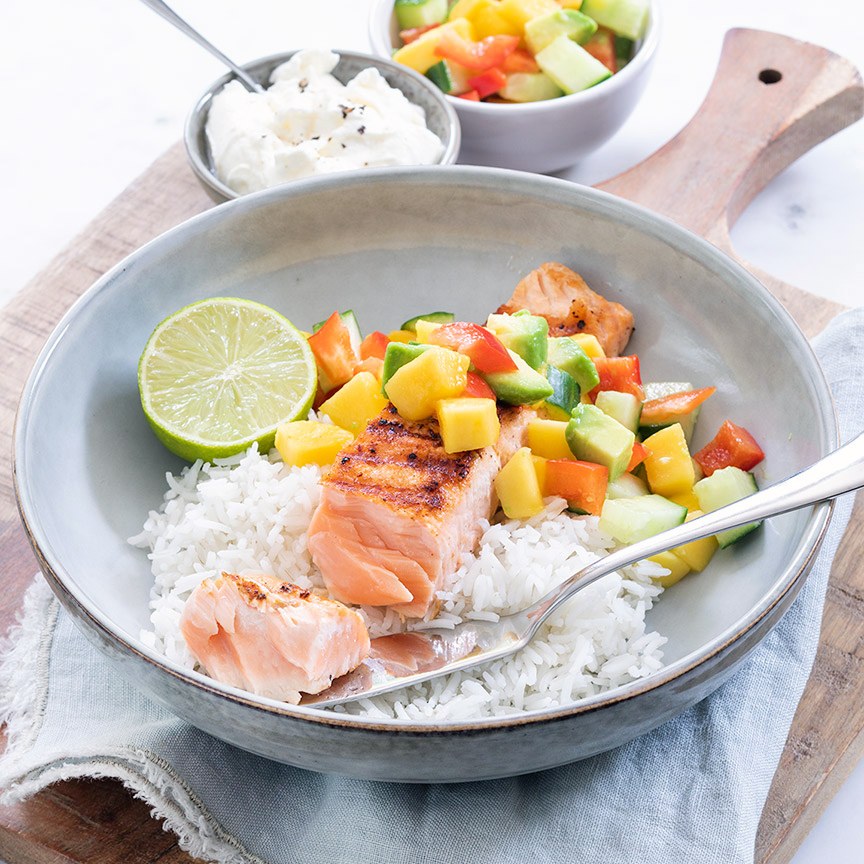  Gegrilde zalm met salsa