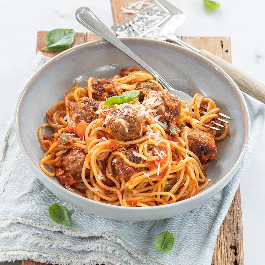 Spaghetti met gehaktballetjes