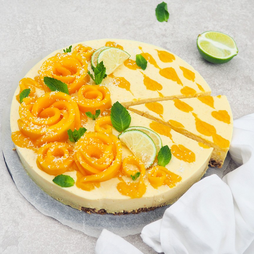 Vegan kwarktaart met mango