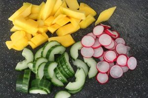 Kip tandoori salade met yoghurt limoen dressing