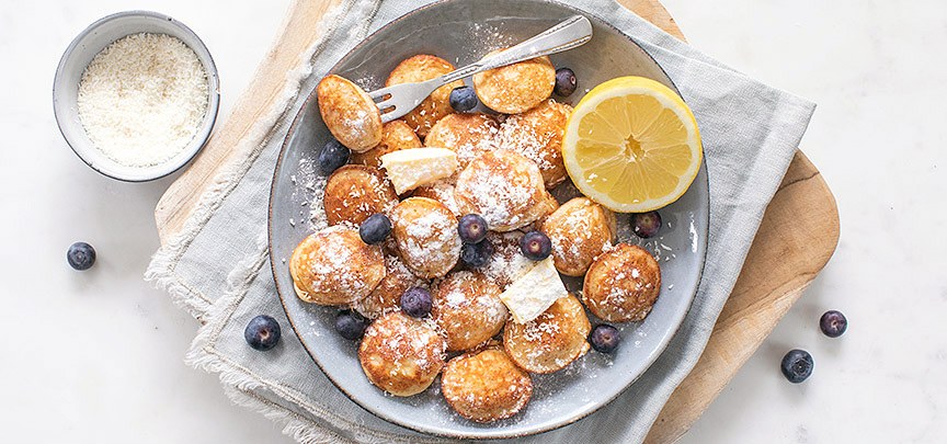 Citroen poffertjes met kokos