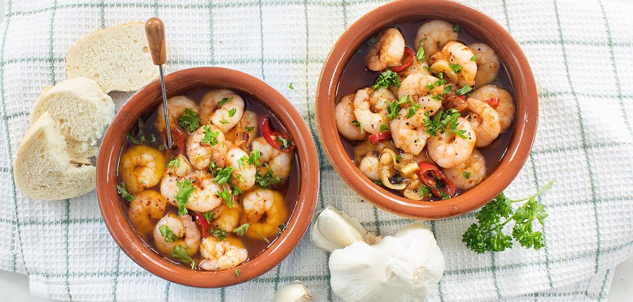 Garnalen in knoflook (gambas al ajillo)