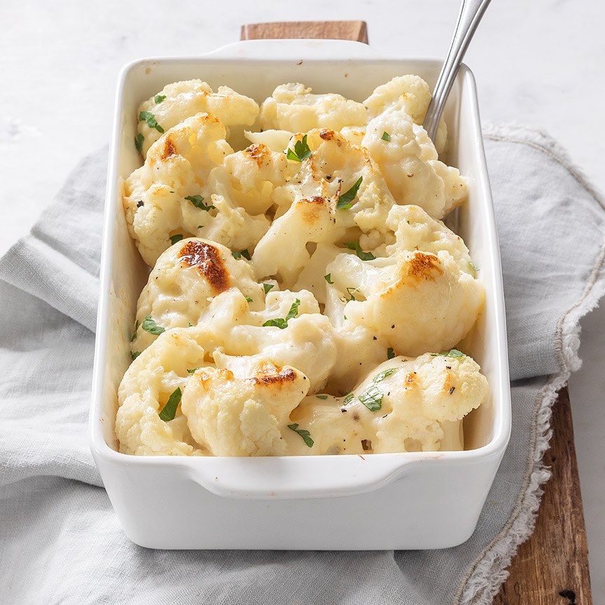 Bloemkool met kaassaus uit de oven