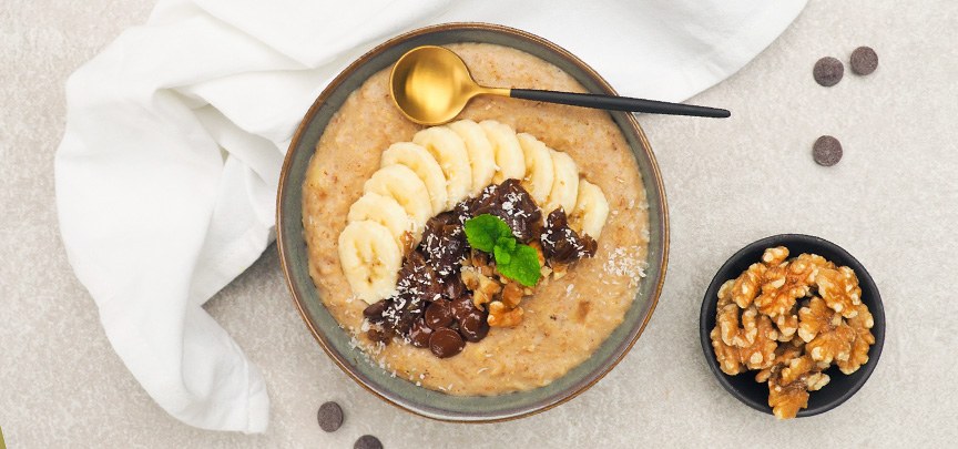 Havermout ontbijt met banaan