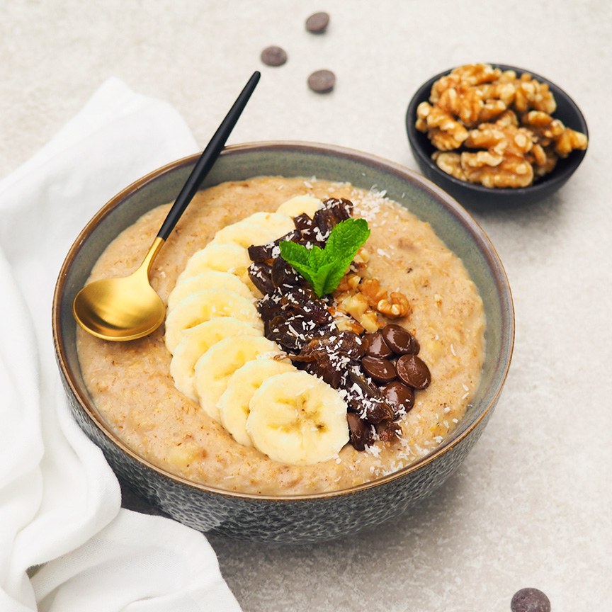 Havermout ontbijt met banaan