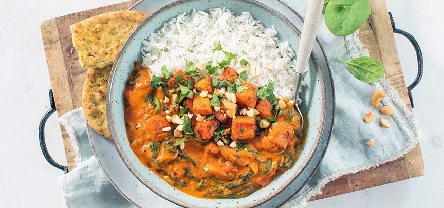Tikka masala curry met pompoen