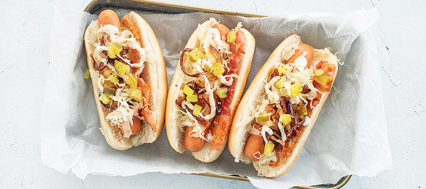 Hotdogs met zuurkool maken