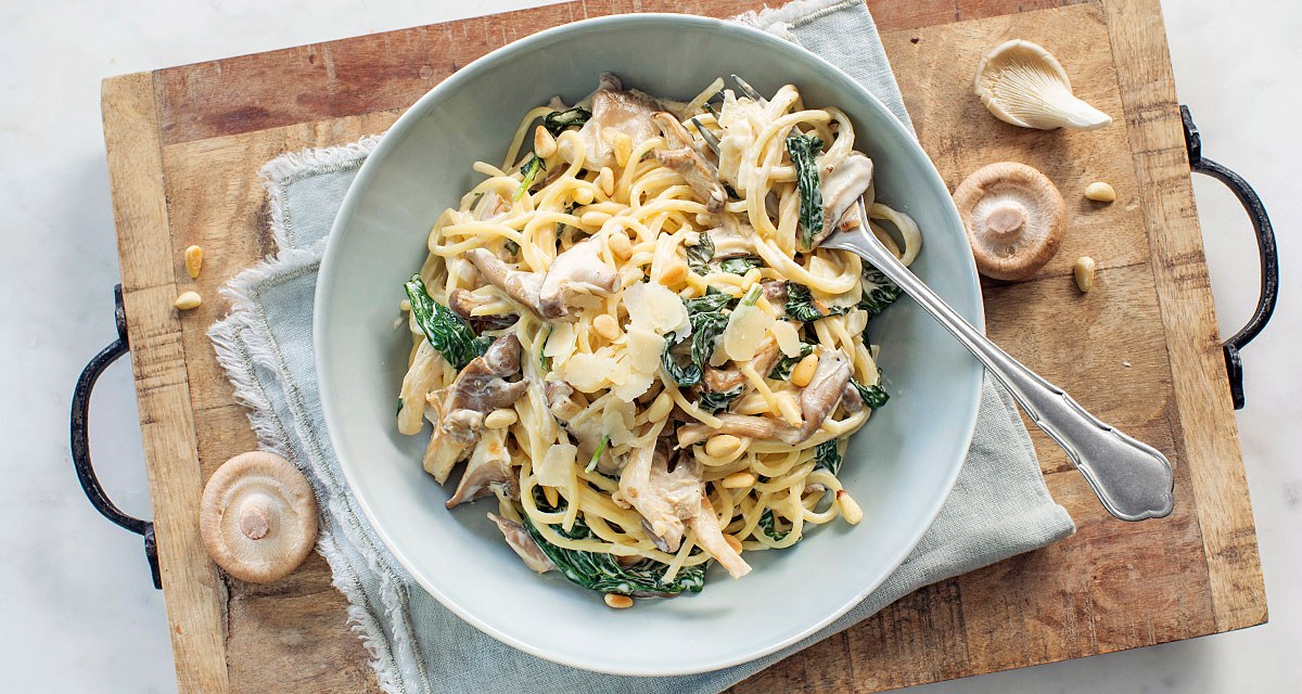 Pasta met paddenstoelen en champignons