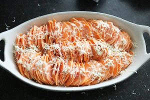 Zoete aardappel gratin