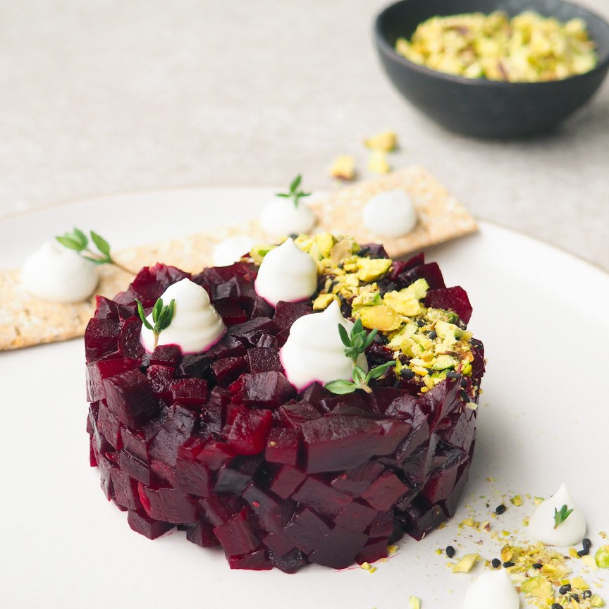 Vegetarische bietentartaar 