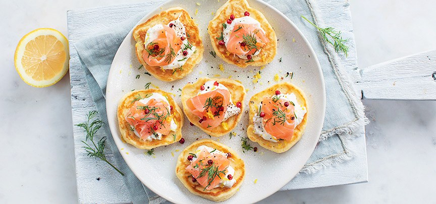 Blini met zalm