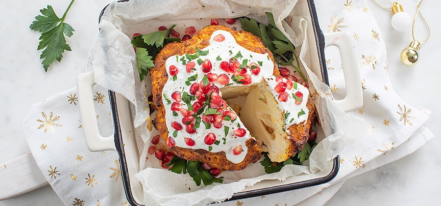 Hele geroosterde bloemkool uit de oven