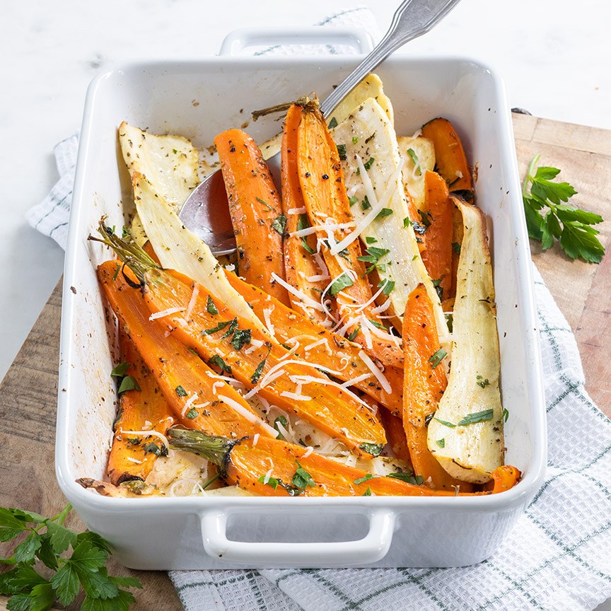 Pastinaak en wortel uit de oven