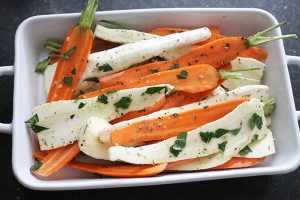 Pastinaak en wortel uit de oven