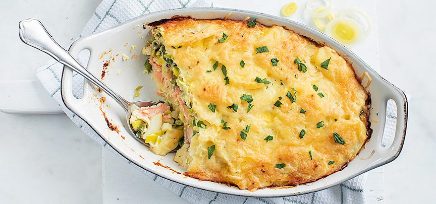 Preischotel met zalm