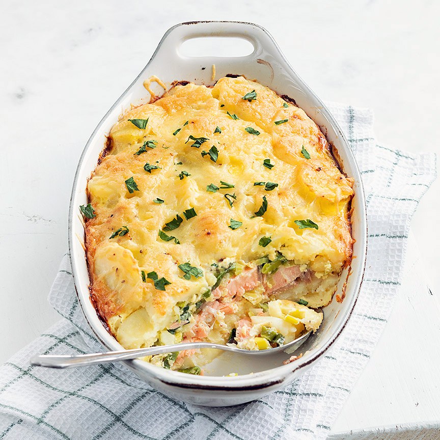 Preischotel met zalm