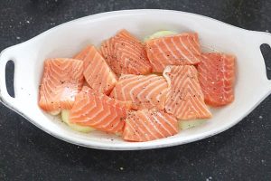 Preischotel met zalm