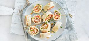 Wraprolletjes met zalm