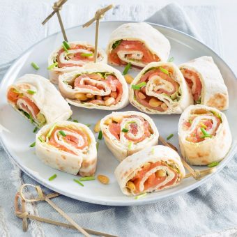 Wraprolletjes met zalm