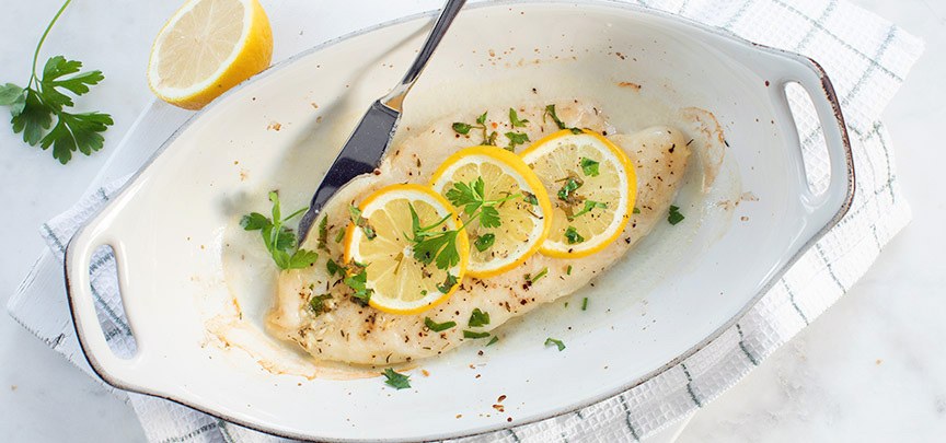 Vis met citroen uit de oven