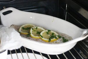 Vis met citroen uit de oven